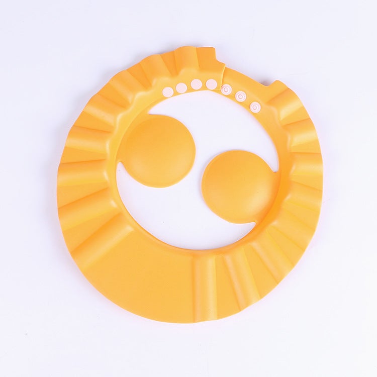Adjustable EVA Kids Bath Cap Ear Guard Orange with ear protection and no waves 