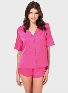 BLUEBELLA Button Detail Shirt & Pyjama Shorts Set  - Image 1