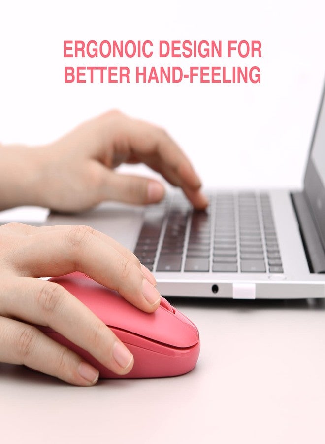 Rii Wireless Mouse RM700 2.4G Silent Mouse,Computer Mouse with USB Nano Receiver for Laptop,PC,Mac,Chromebook,Windows (PINK) - Image 3