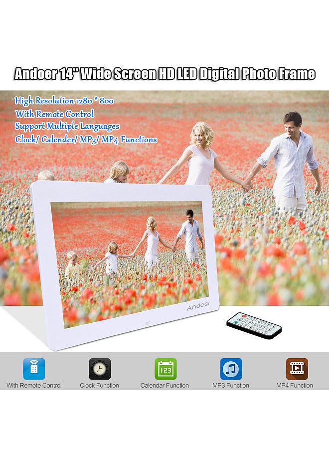 ANDOER - Andoer 14" Wide Screen HD LED Digital Picture Frame Digital Album High Resolution 1280*800 Electronic Photo Frame - Image 1