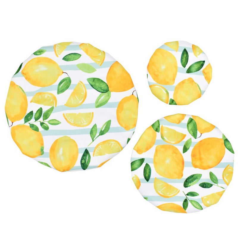 3 Sets Reusable Bowl Covers Elastic Cord Fabric Stretched Bowl Cover Lids - Image 1