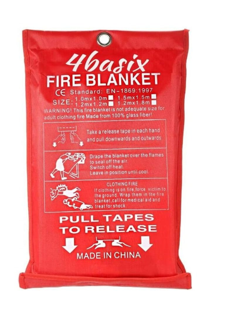 4basix Fiberglass Fire Blanket 1.8 x 1.8 Mtr for Home, Kitchen, Hotels, Offices, Garage, Warehouse, etc - Image 1