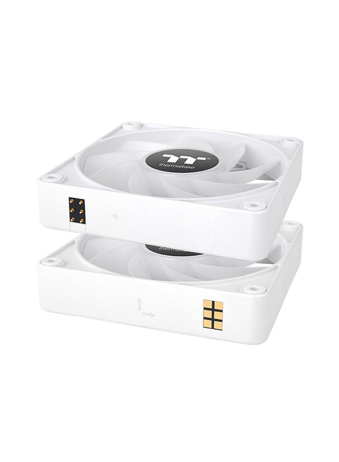 Thermaltake CT140 EX Reverse ARGB Sync PC Cooling Fan (3-Fan Pack), PWM 500~1800 RPM Fan Speed, 94.95 CFM Airflow, Hydraulic Bearing, 4 PIN PWM, 3 PIN-ARGB White - Image 3