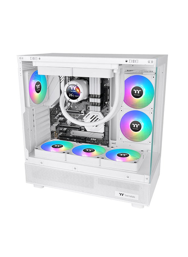 Thermaltake CT140 EX Reverse ARGB Sync PC Cooling Fan (3-Fan Pack), PWM 500~1800 RPM Fan Speed, 94.95 CFM Airflow, Hydraulic Bearing, 4 PIN PWM, 3 PIN-ARGB White - Image 4