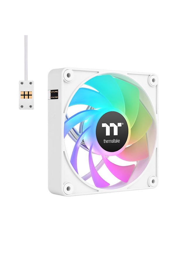 Thermaltake CT140 EX Reverse ARGB Sync PC Cooling Fan (3-Fan Pack), PWM 500~1800 RPM Fan Speed, 94.95 CFM Airflow, Hydraulic Bearing, 4 PIN PWM, 3 PIN-ARGB White - Image 1
