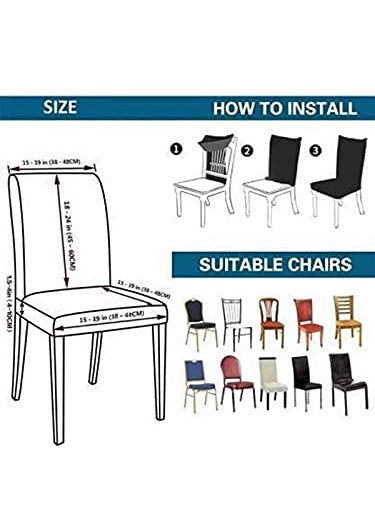 Cloud Search Cloud Search Dining Chair Cover Dining Chair Covers Easy Chair Cloth Elastic and Washable Dining Table Chair Cover Seater Waterproof Elastic Chair Covers for Home Party Wedding  - Image 5