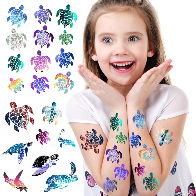 ANTING Turtle Temporary Tattoos,20 Sheets 172 Pieces Turtle Themed Tattoos Stickers Party Decoration Supplies favors Body Art for Kids Adults - Image 2