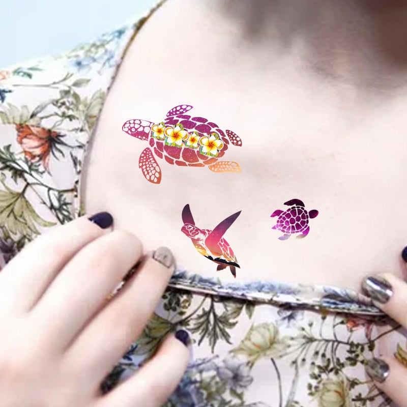 ANTING Turtle Temporary Tattoos,20 Sheets 172 Pieces Turtle Themed Tattoos Stickers Party Decoration Supplies favors Body Art for Kids Adults - Image 3
