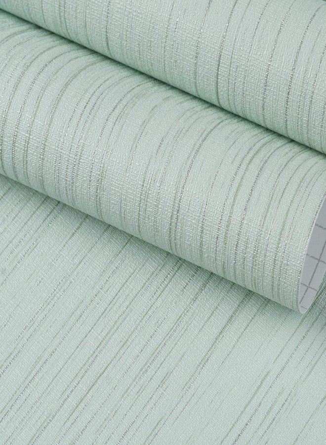 FunStick Light Green Grasscloth Wallpaper Peel and Stick Textured Mint Green Wallpaper Removable Fabric Contact Paper for Cabinets Self Adhesive Grass Cloth Linen Wallpapers for Walls Desk 15.8"x78.8" - Image 1