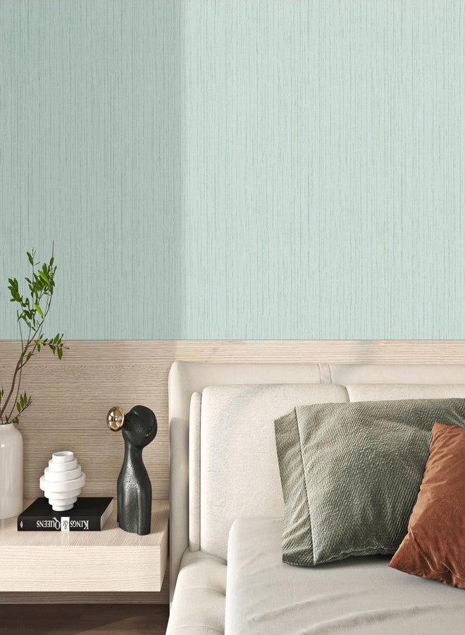 FunStick Light Green Grasscloth Wallpaper Peel and Stick Textured Mint Green Wallpaper Removable Fabric Contact Paper for Cabinets Self Adhesive Grass Cloth Linen Wallpapers for Walls Desk 15.8"x78.8" - Image 5