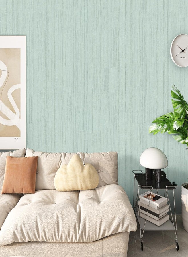 FunStick Light Green Grasscloth Wallpaper Peel and Stick Textured Mint Green Wallpaper Removable Fabric Contact Paper for Cabinets Self Adhesive Grass Cloth Linen Wallpapers for Walls Desk 15.8"x78.8" - Image 2
