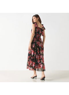 2Xtremz 2Xtremz All-Over Floral Print Sleeveless Dress with Shirred Detail  - Image 3
