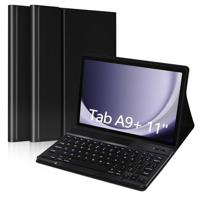 typecase حافظة لوحة المفاتيح لجهاز سامسونج جالكسي تاب A9 بلس / A9+ (11 بوصة) مع حامل قلم S، زوايا عرض متعددة، لوحة مفاتيح بلوتوث لاسلكية قابلة للفصل مغناطيسيًا، قابلة للشحن (أسود) - Image 1