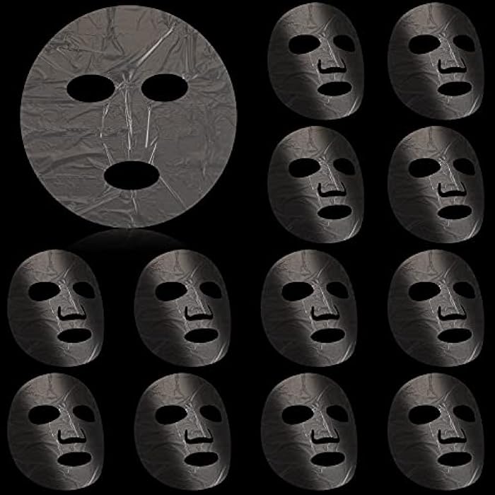 Maitys 200 Sheets Facial Plastic Mask Disposable Facial Sheet Mask Transparent Face Masks Skincare Preservative DIY Clear Spa Thin Plastic Wrap Moisture Retention - Image 1