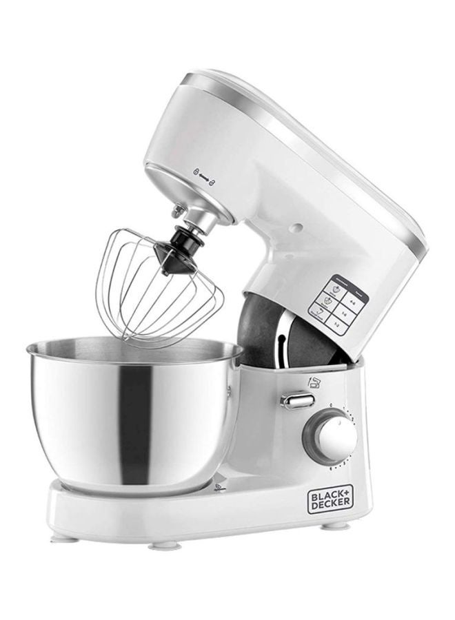 BLACK+DECKER Stand Mixer With Stainless Steel Bowl 4 L 1000 W SM1000 White/Silver - Image 1