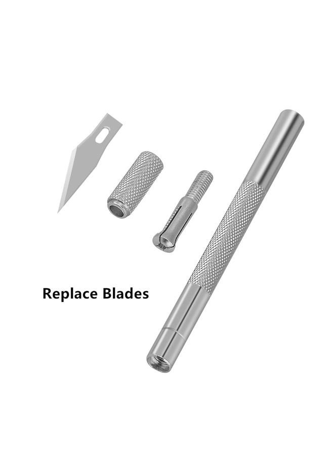 GUGUGI 9mm Snap Off Knife & Precision Carving Craft Knife With 15 Piece Knife Blades Replacement for DIY Art Work, Use In School Home Office Utility Knife - Image 5