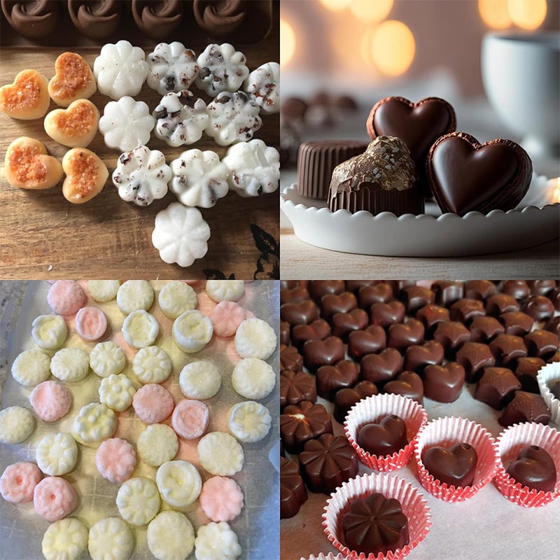Food-Grade Chocolate Silicone Mold Diy Heart-Shaped Candy Ice Tray Fondant Pudding Cake Baking Mold - Image 4
