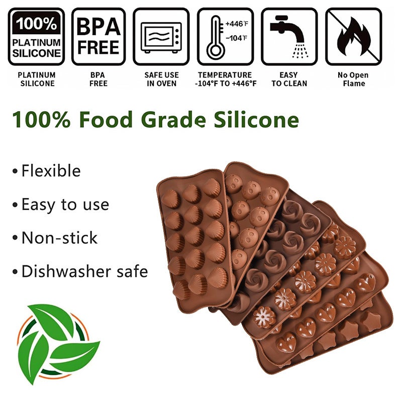 Food-Grade Chocolate Silicone Mold Diy Heart-Shaped Candy Ice Tray Fondant Pudding Cake Baking Mold - Image 3