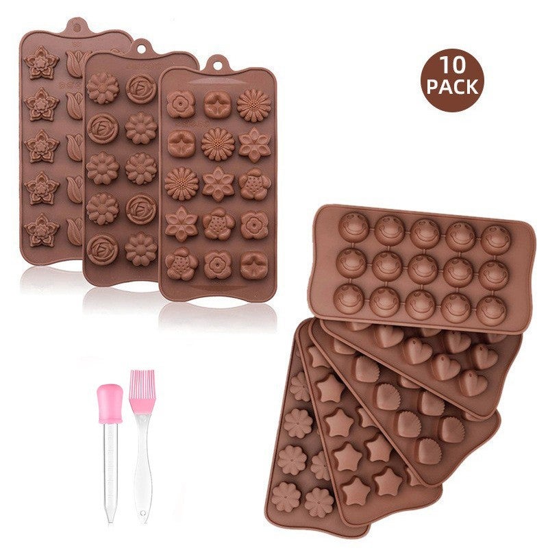 Food-Grade Chocolate Silicone Mold Diy Heart-Shaped Candy Ice Tray Fondant Pudding Cake Baking Mold - Image 1