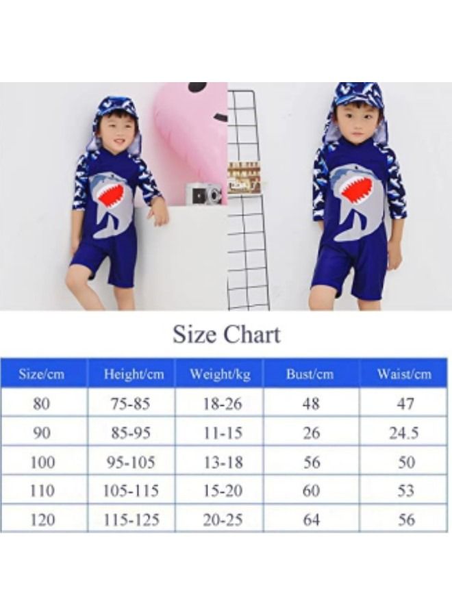 GGEROU Boys Swimsuit Set with Cap,Sun Protection Cartoon Animals Shape Swimwear Kids Swimming Costume - Image 4