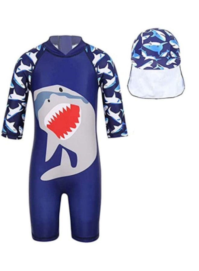 GGEROU Boys Swimsuit Set with Cap,Sun Protection Cartoon Animals Shape Swimwear Kids Swimming Costume - Image 1