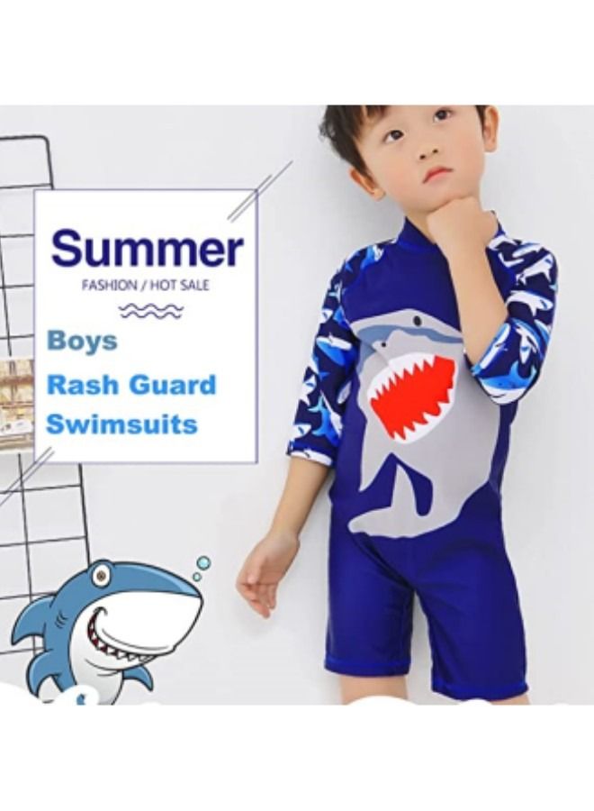 GGEROU Boys Swimsuit Set with Cap,Sun Protection Cartoon Animals Shape Swimwear Kids Swimming Costume - Image 2