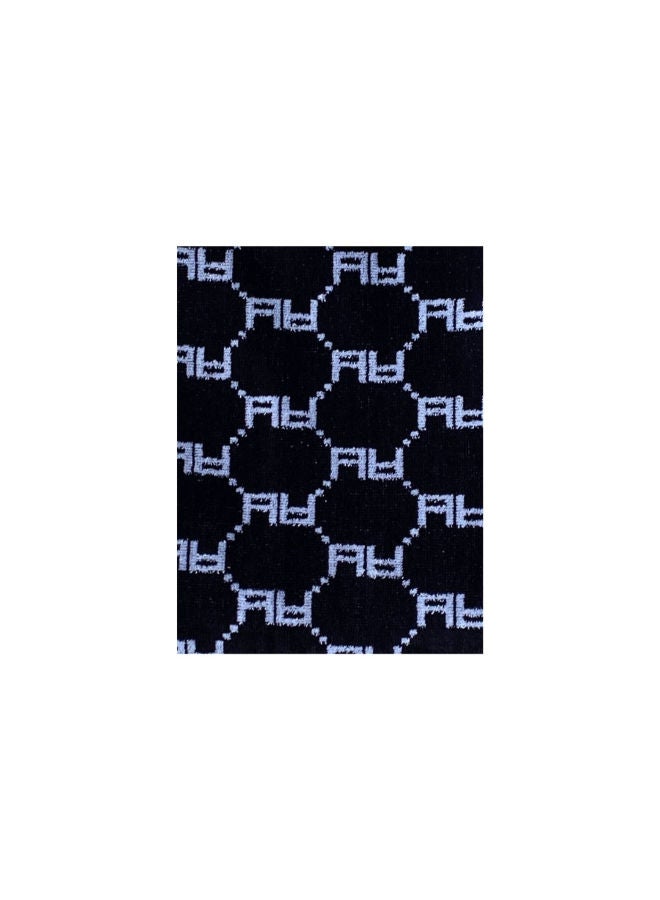 توالا منشفة شاطئ توالا، أسود وأبيض، قطن 100%، 175×95 سم - Image 4