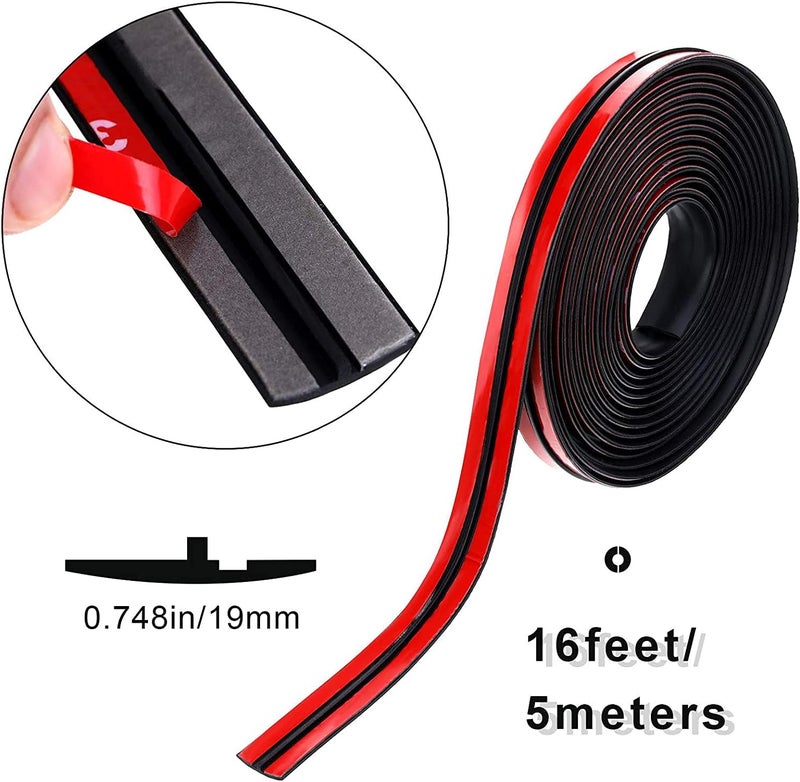 ELECDON Car Sealing Strip of Windshield Weather Rubber Sealing Car Front Windshield Strip T Shape Sealing Strip Automotive Door Sealing Strip for Car Truck Door Window Decor (19 Feet) - Image 3