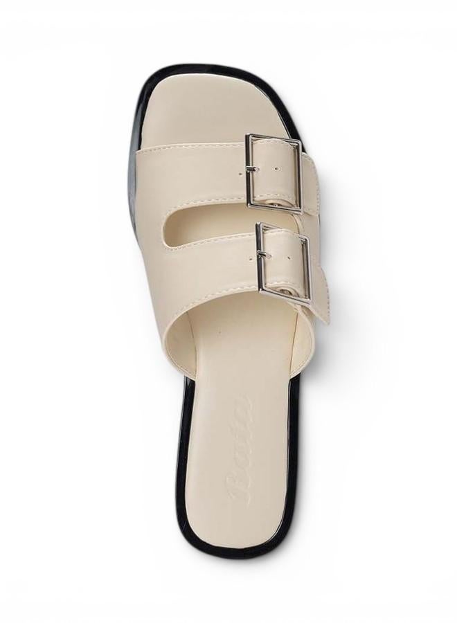Bata Buckle Detail Flat Slide Sandals - Image 4