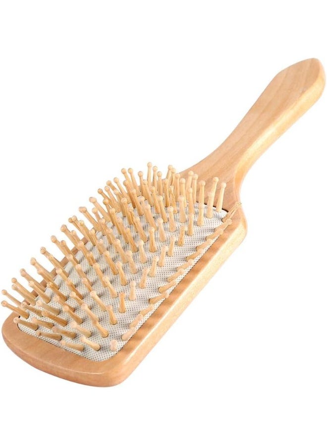 Wooden Anti Static Comb Hair Care Massage Brush White - Image 4