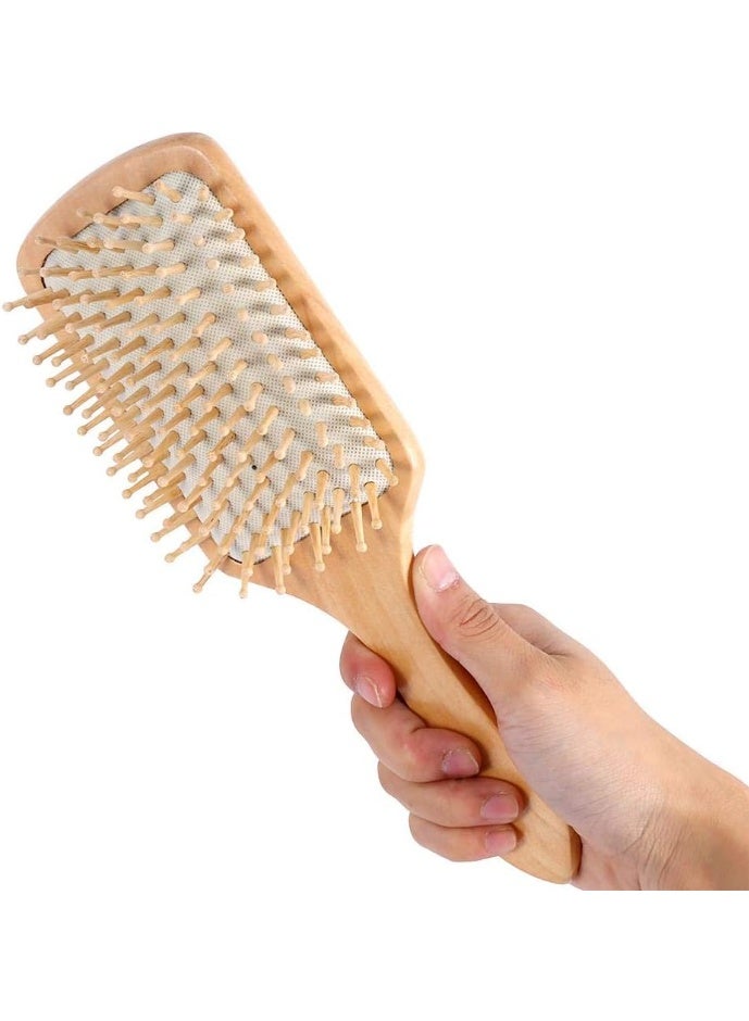 Wooden Anti Static Comb Hair Care Massage Brush White - Image 3