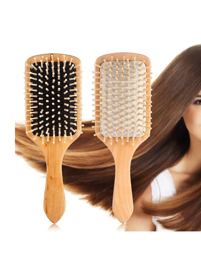 Wooden Anti Static Comb Hair Care Massage Brush White - Image 5