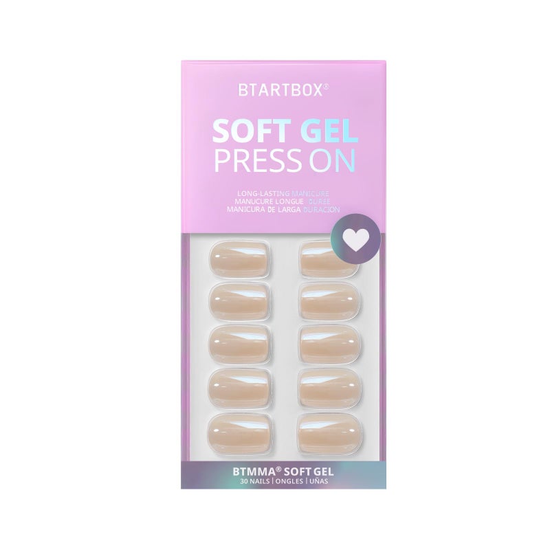 BTArtbox Press On Nails Short - Square Press On Nail, Brown Chrome Nail Tip Glue On Nails with Nail Glue, Reusable Stick On Nails in 16 Sizes - 32 Soft Gel Fake Nails Kit, Cream Soda - Image 3