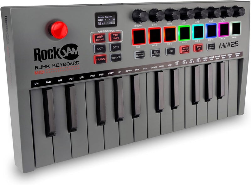RockJam 25 مفتاح بلوتوث ميدي كيبورد - Image 1