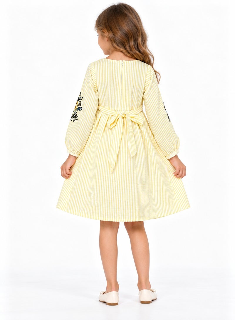 babyqlo Embroidered Stripe Dress - Image 2