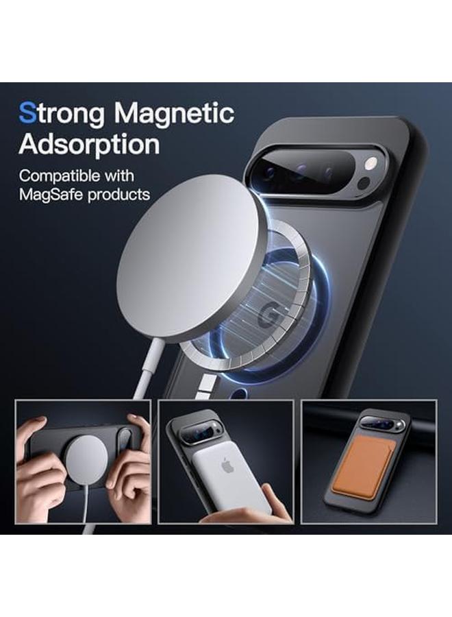 Jetech Magnetic Case For Google Pixel 9 9 Pro 2024 Compatible With Magsafe Translucent Matte Back Shockproof Phone Cover Black - Image 2