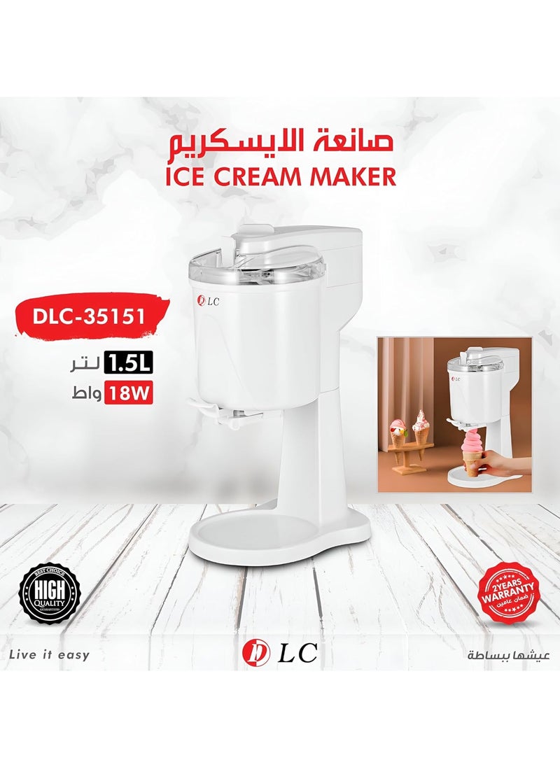 Generic - Dlc Ice Cream Maker 1.5 Liter 18 Watt DLC-35151 - Image 1