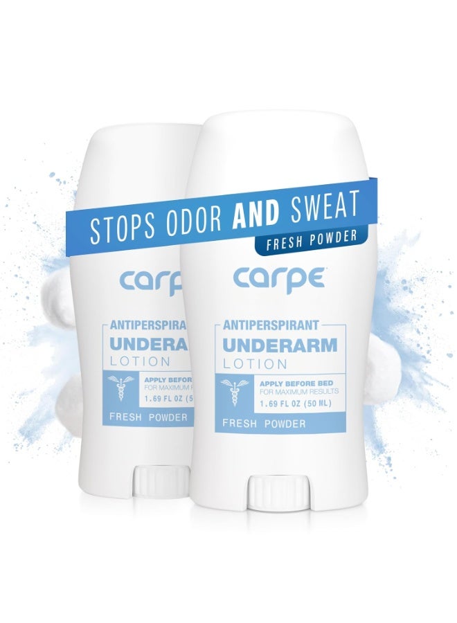 Carpe Carpe Deodorant and Antiperspirant for Women and Men, Clinical strength with Fresh Powder scent, Combat excessive sweating, Great for hyperhidrosis (Pack of 2) - Image 1