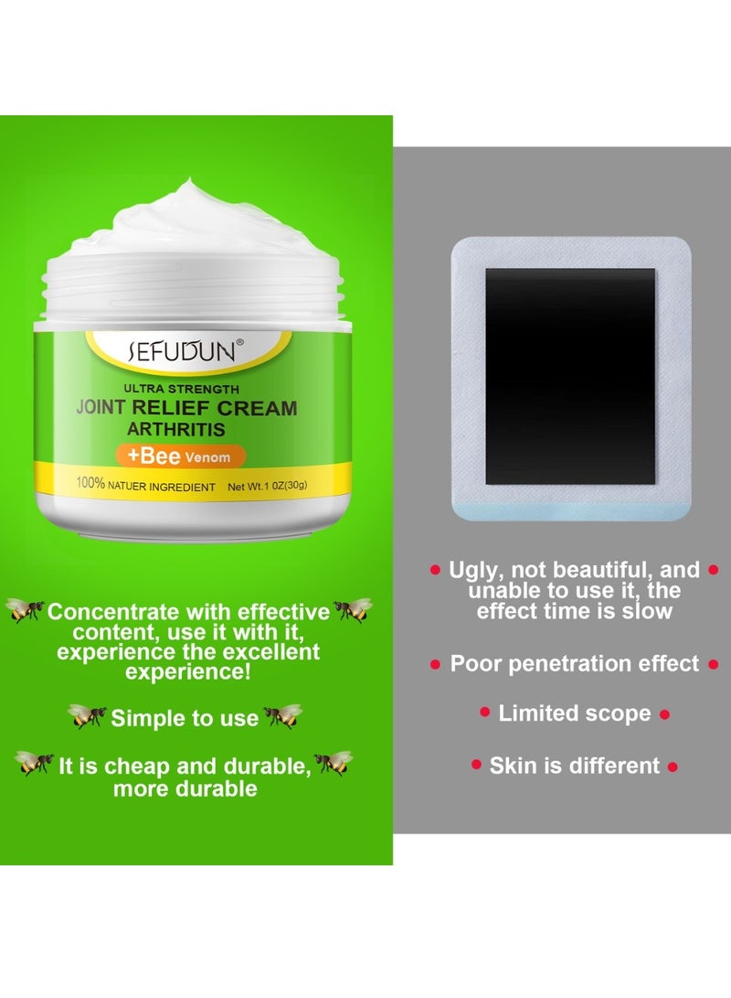 Sefudun كريم تخفيف آلام المفاصل كريم تخفيف آلام التهاب المفاصل القوي للغاية بسم النحل كريم تخفيف آلام المفاصل والعضلات كريم تخفيف آلام المفاصل وآلام العضلات وآلام العضلات كريم علاج المفاصل 30 جرام - Image 4