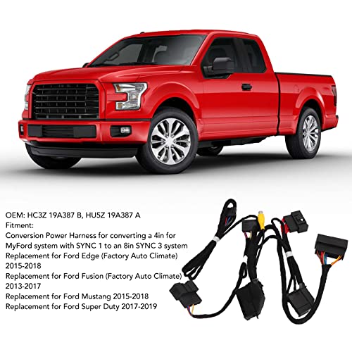 Leftwei حزام تحويل Leftwei من 4 بوصة إلى 8 بوصة PNP، أسود HC3Z 19A387 B لترقية SYNC 1 إلى SYNC 3 - Image 3