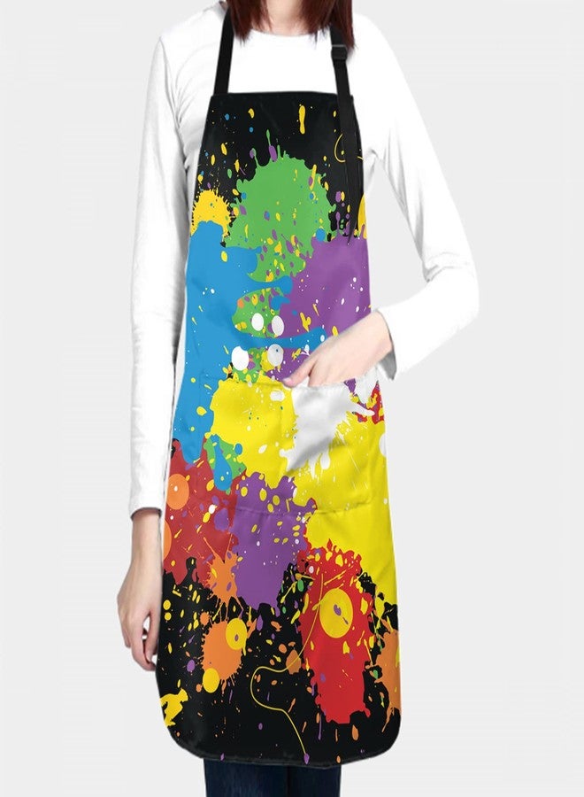 aportt Artist Apron with 2 Pockets Waterproof Painter Apron with Adjustable Neck for Painting Kitchen - Image 3