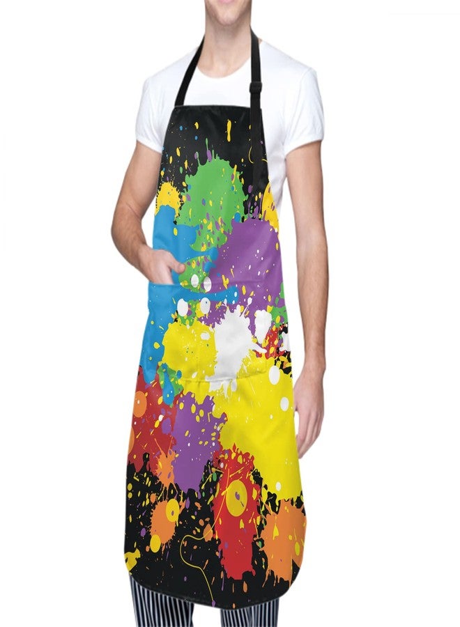 aportt Artist Apron with 2 Pockets Waterproof Painter Apron with Adjustable Neck for Painting Kitchen - Image 2