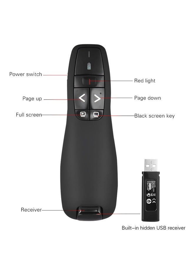 Wireless Presenter USB, PowerPoint Clicker with Laser Pointer, Wireless Presentation Clicker Remote - Image 2