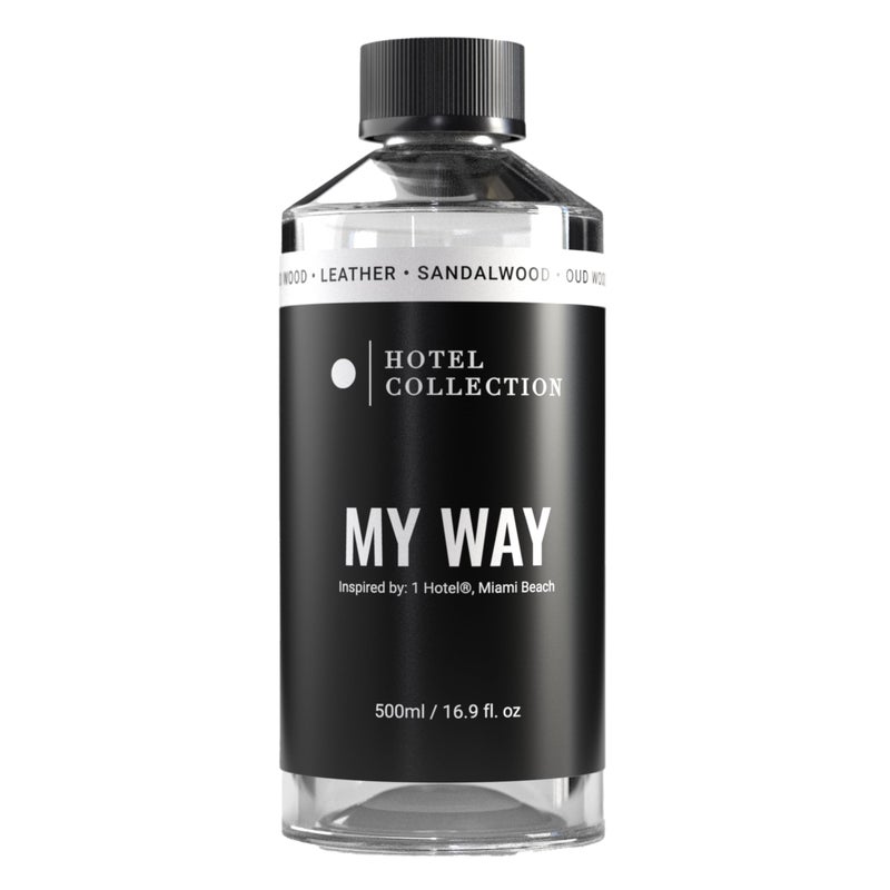 Aroma360 Hotel Collection - My Way Essential Oil Scent - Luxury Hotel Inspired Aromatherapy Scent Diffuser Oil - Lush Sandalwood, Warm Virginia Cedar, & Beautiful Iris - 16.9 fl oz 500mL