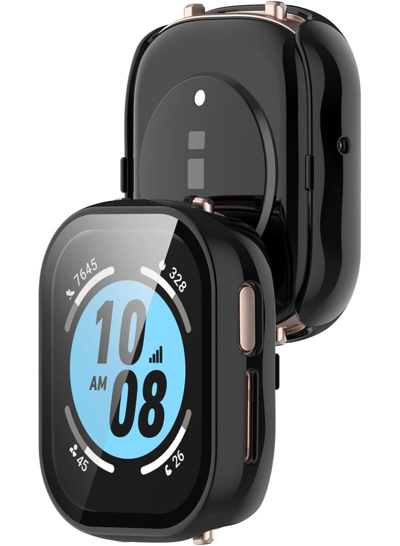 ChicVibe Case for Honor Watch 4 Smart Watch, PC Shell+Tempered Glass Integrated Design,Anti Fall and Scratch Resistant, High-Definition and Transparent, Honor Watch 4 cover, Black - Image 2