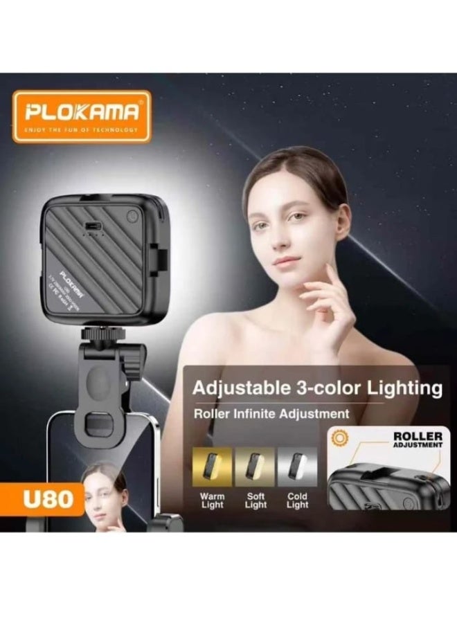 PLOKAMA Ring Light Selfie for Mobile Phone Rechargeable LED Camera Light for Video Shooting, Laptop Lamp for Video Conference (3 Levels White Light plokama - Image 1