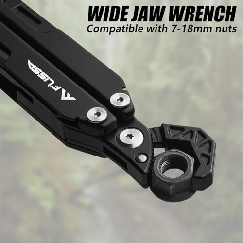 FLISSA Multitool Wrench, Gift for Men, 16-IN-1 EDC Multi-tool with Self-Adjusting Wrench, Stainless Steel Pocket Multi Tool with Knife, Screwdriver Bits, Saw, File, Ideal for Camping, Outdoor - Image 3