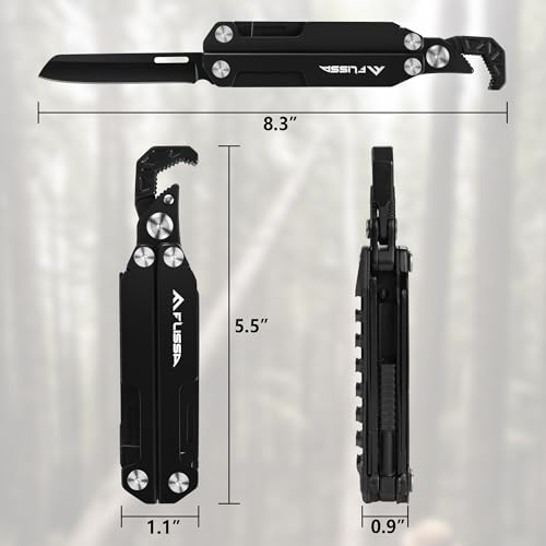 FLISSA Multitool Wrench, Gift for Men, 16-IN-1 EDC Multi-tool with Self-Adjusting Wrench, Stainless Steel Pocket Multi Tool with Knife, Screwdriver Bits, Saw, File, Ideal for Camping, Outdoor - Image 5