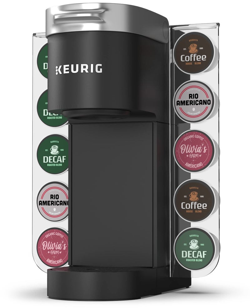 GALVANOX Acrylic K-Cup Holder for Single Serve Keurig Machines - Easy Pod Access Organizer for K Cups - Space Saving Modern Display, Holds 10 Pods (K-Mini/Plus/K Slim Coffee Maker and more) - Image 1