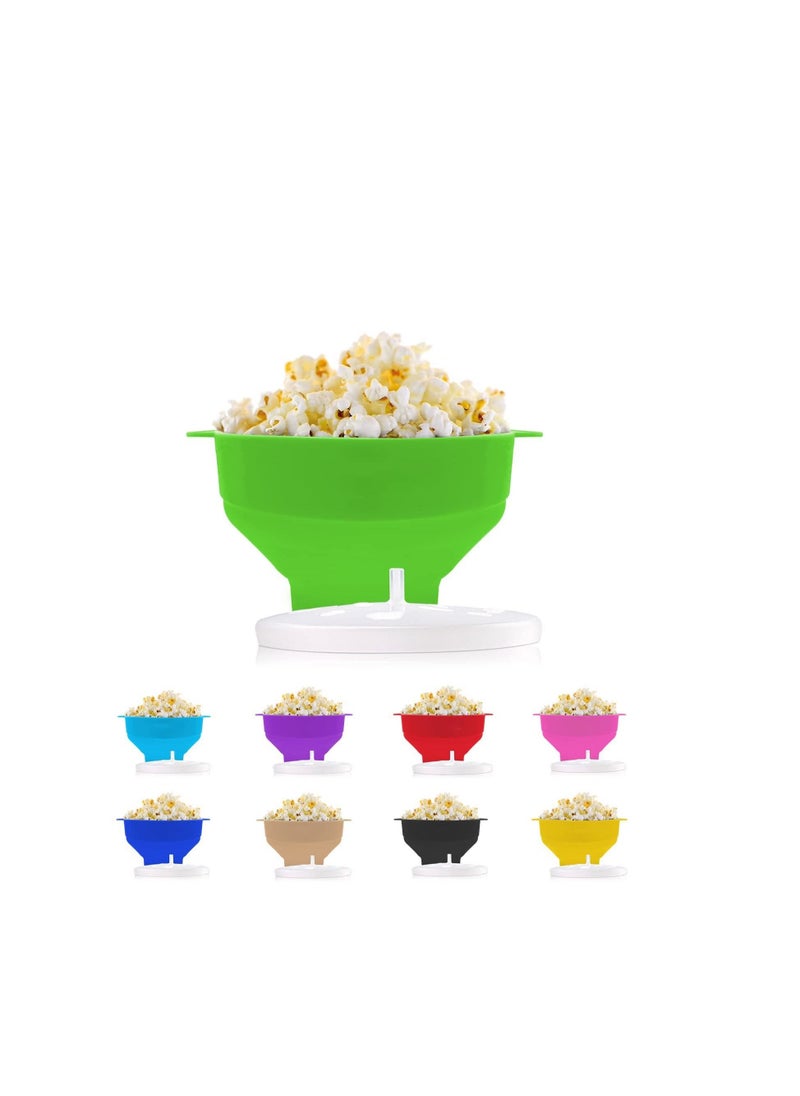 SYOSI - Silicone Microwave Popcorn Popper with Lid for Home Microwave Popcorn Makers with Handles Collapsible Popcorn Bowl - Image 1